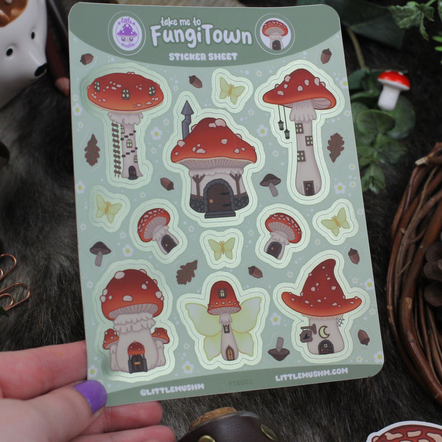 Fungi Town | Mushroom Village | Sticker Sheet