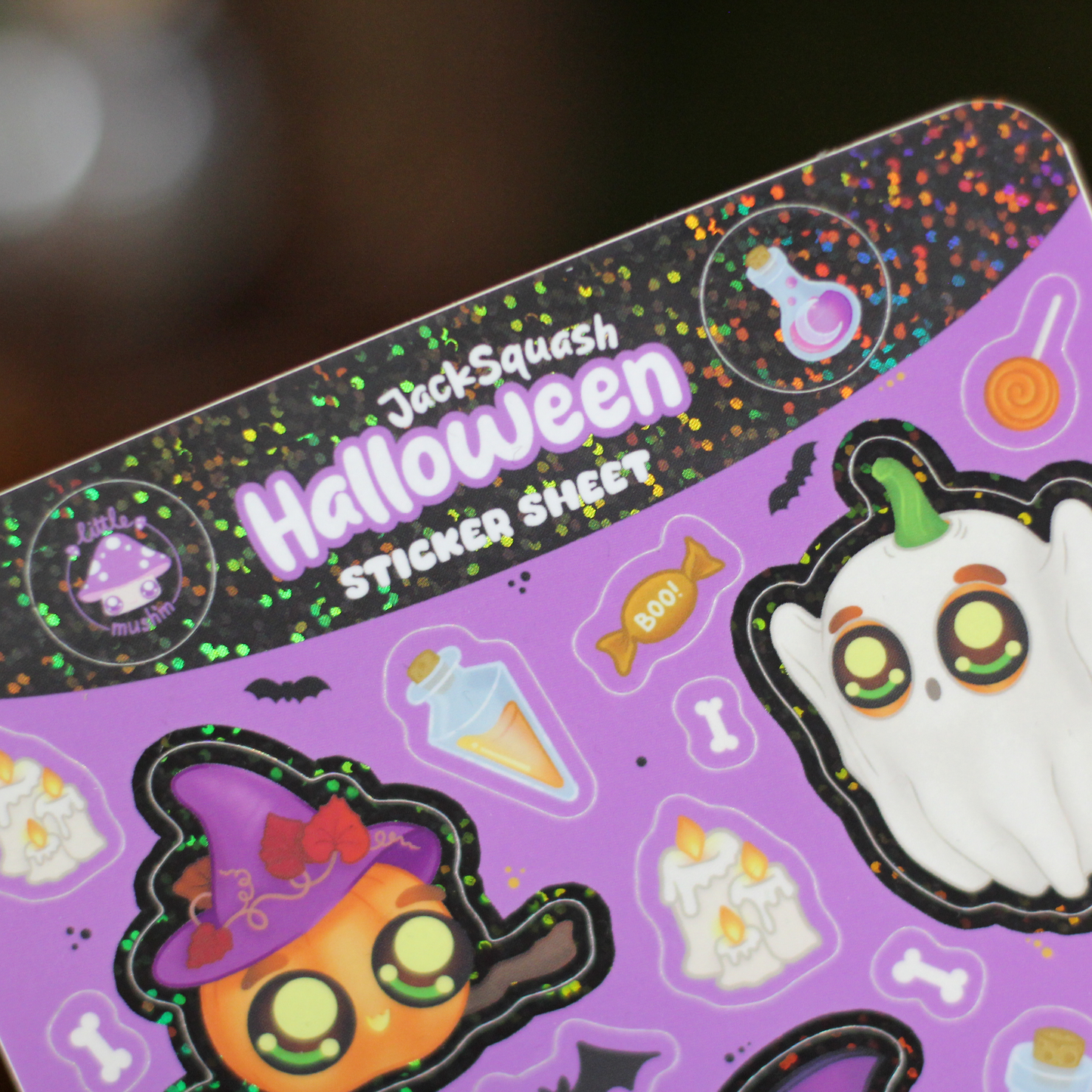 Jack Squash | Halloween Glitter Sticker Sheet