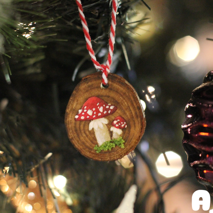 Hand-Painted Mushroom Ornament