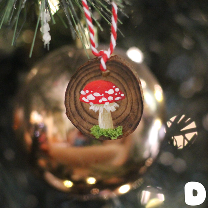 Hand-Painted Mushroom Ornament