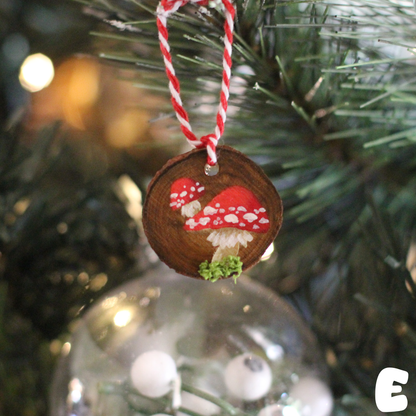 Hand-Painted Mushroom Ornament