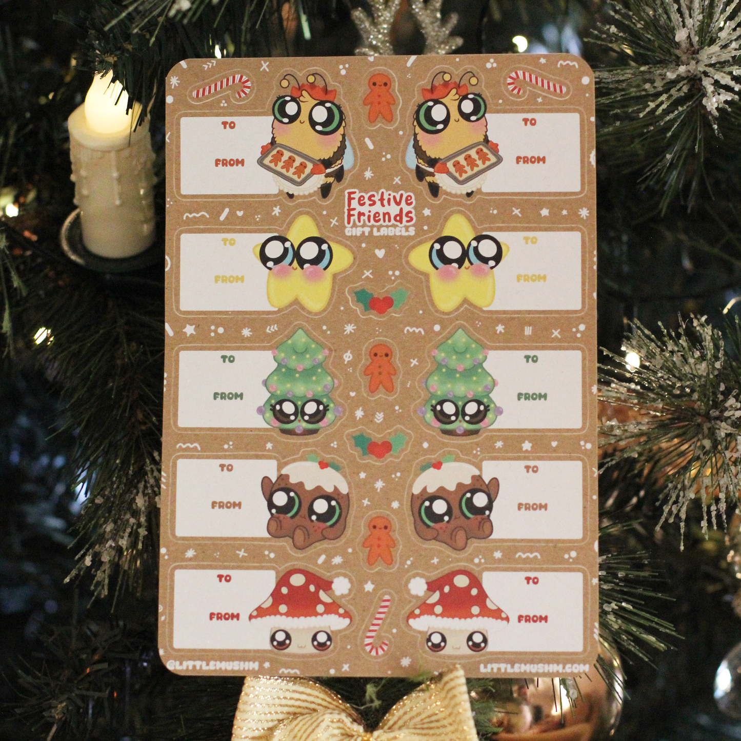 Christmas Gift-Label Sticker Sheet (A5) | Festive Friends