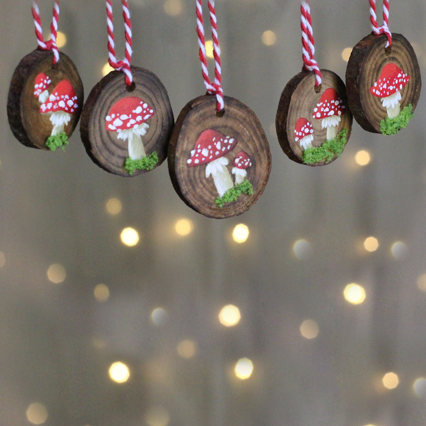 Hand-Painted Mushroom Ornament